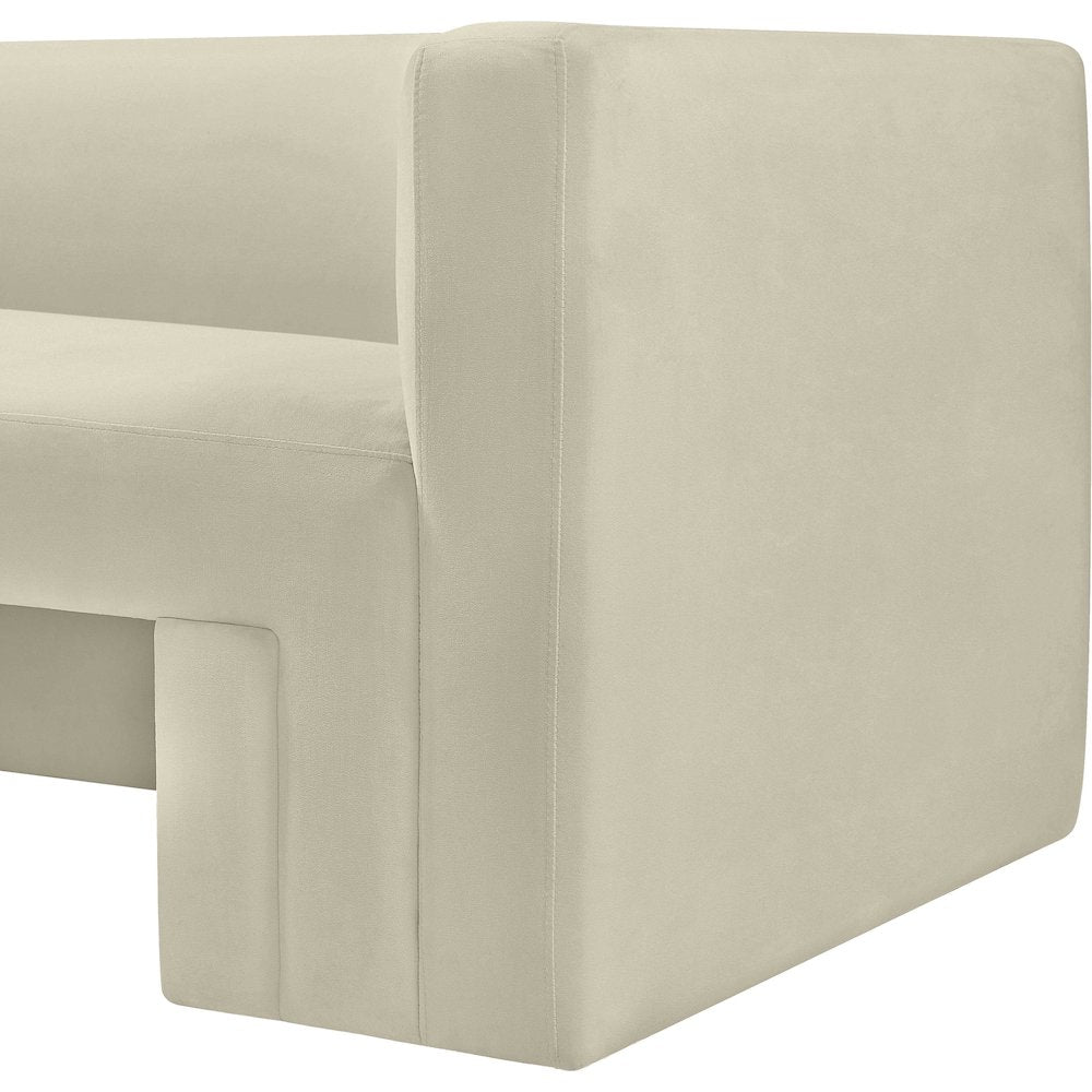 Henson Cream Velvet Loveseat