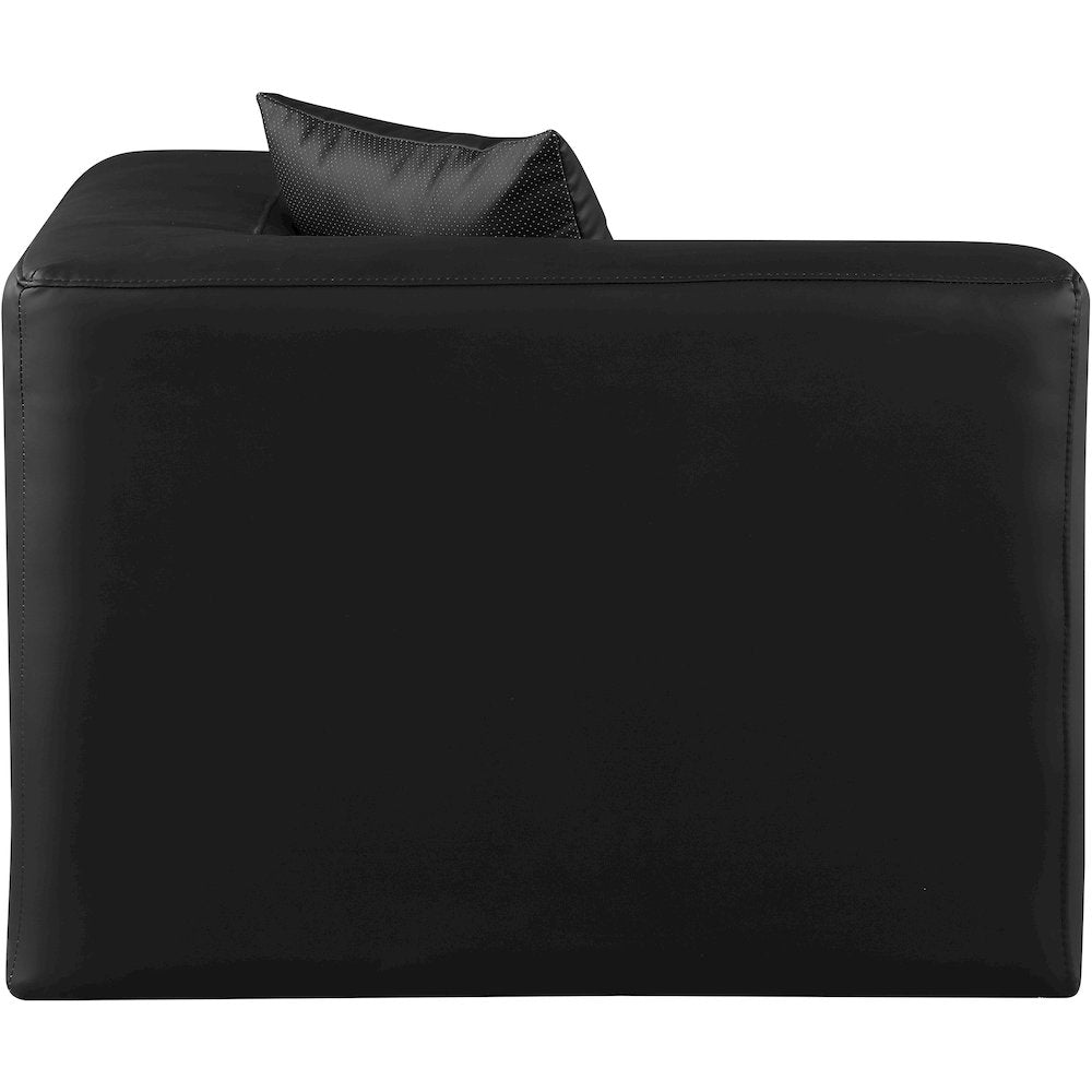 Cube Black Vegan Leather Corner Chair