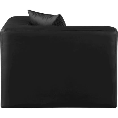 Cube Black Vegan Leather Corner Chair