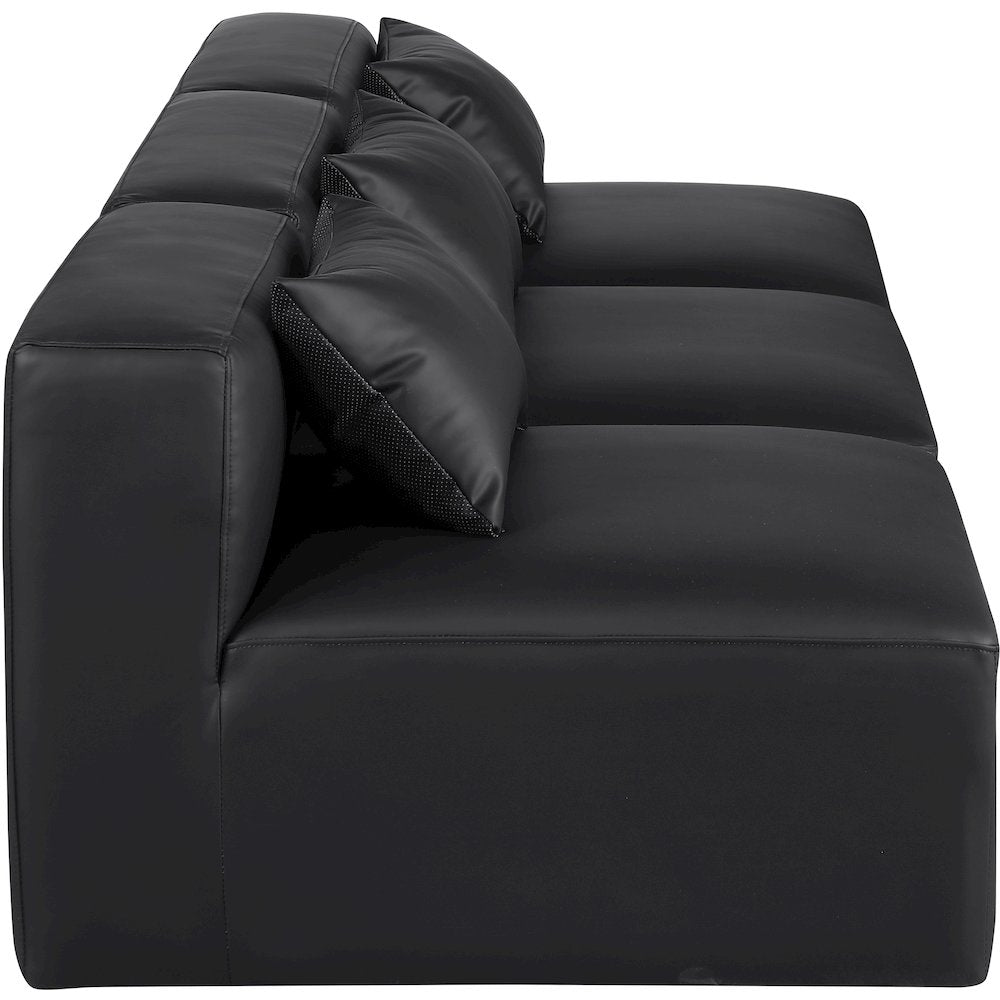 Cube Black Vegan Leather Modular Sofa