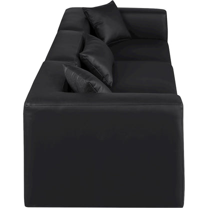 Cube Black Vegan Leather Modular Sofa