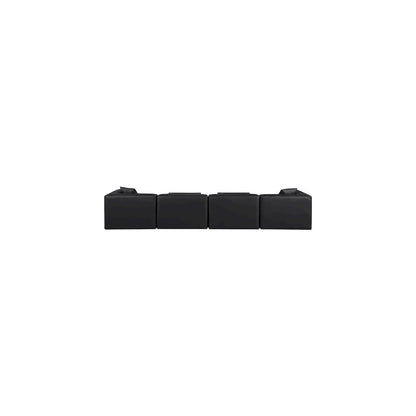 Cube Black Vegan Leather Modular Sofa