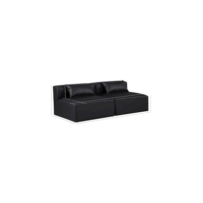 Cube Black Vegan Leather Modular Sofa