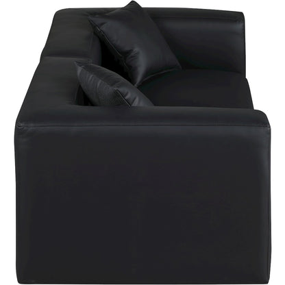 Cube Black Vegan Leather Modular Sofa
