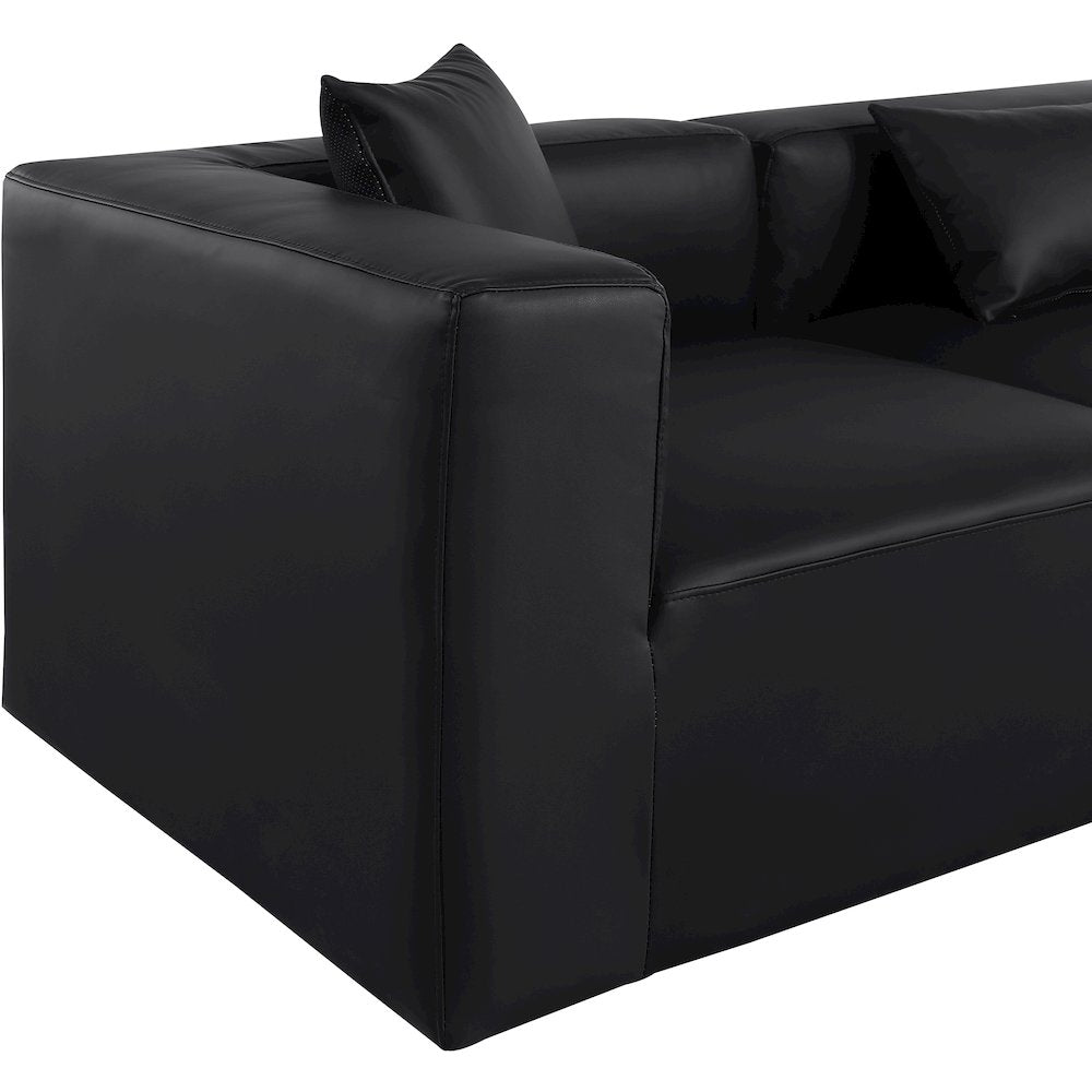 Cube Black Vegan Leather Modular Sofa