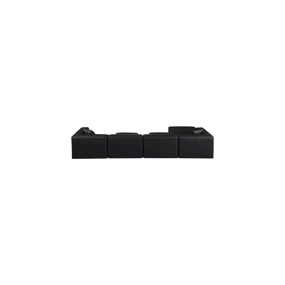 Cube Black Vegan Leather Modular Sectional
