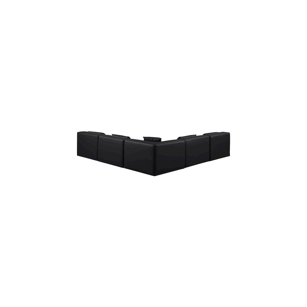 Cube Black Vegan Leather Modular Sectional