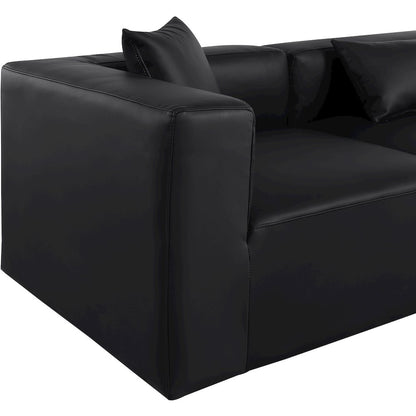 Cube Black Vegan Leather Modular Sectional