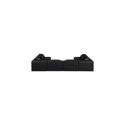 Cube Black Vegan Leather Modular Sectional