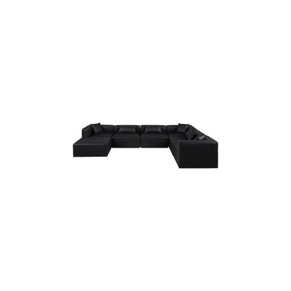 Cube Black Vegan Leather Modular Sectional