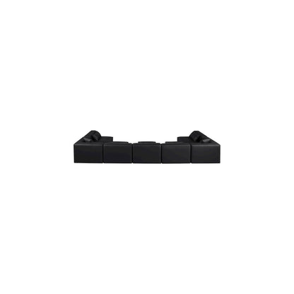 Cube Black Vegan Leather Modular Sectional