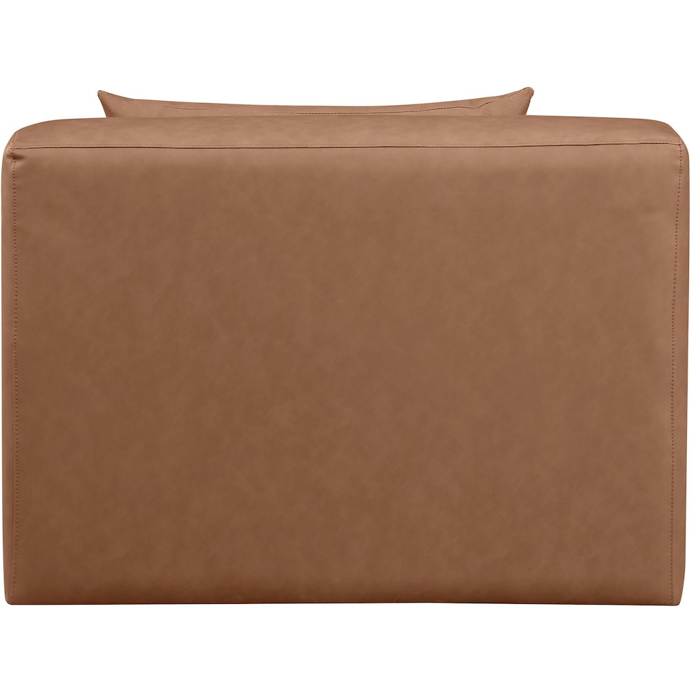 Cube Brown Vegan Leather Armless Chair