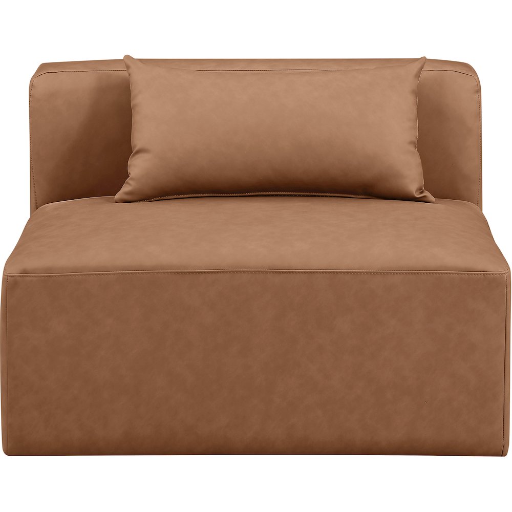Cube Brown Vegan Leather Armless Chair