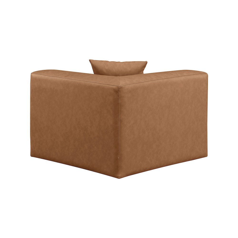 Cube Brown Vegan Leather Corner Chair