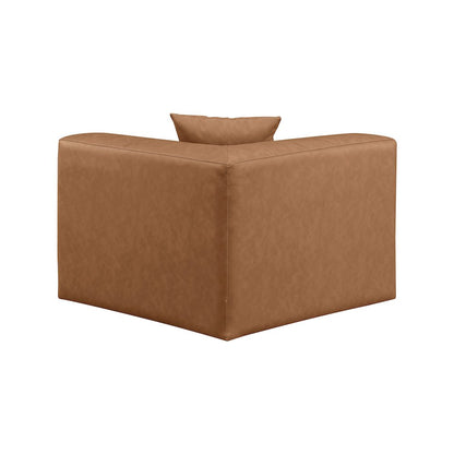 Cube Brown Vegan Leather Corner Chair