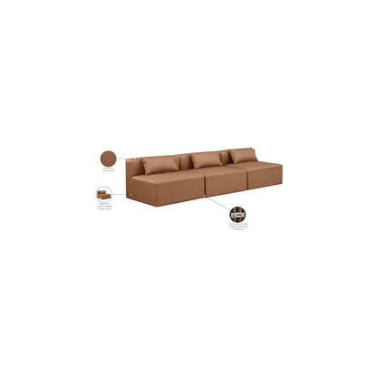 Cube Brown Vegan Leather Modular Sofa
