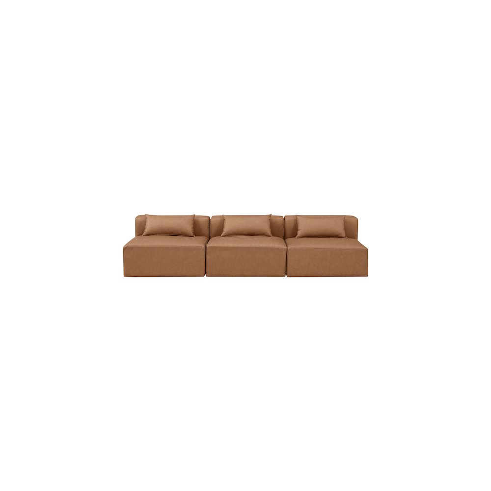 Cube Brown Vegan Leather Modular Sofa