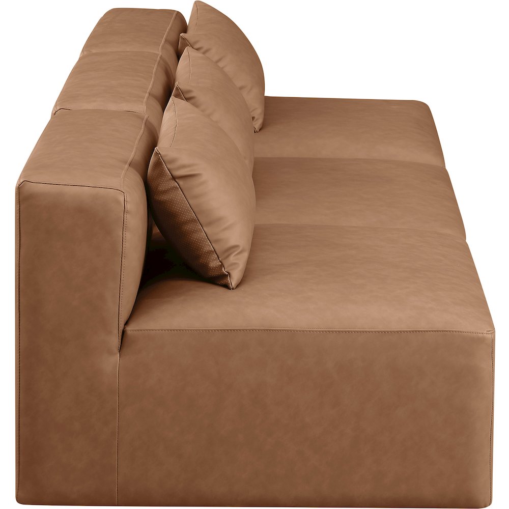 Cube Brown Vegan Leather Modular Sofa