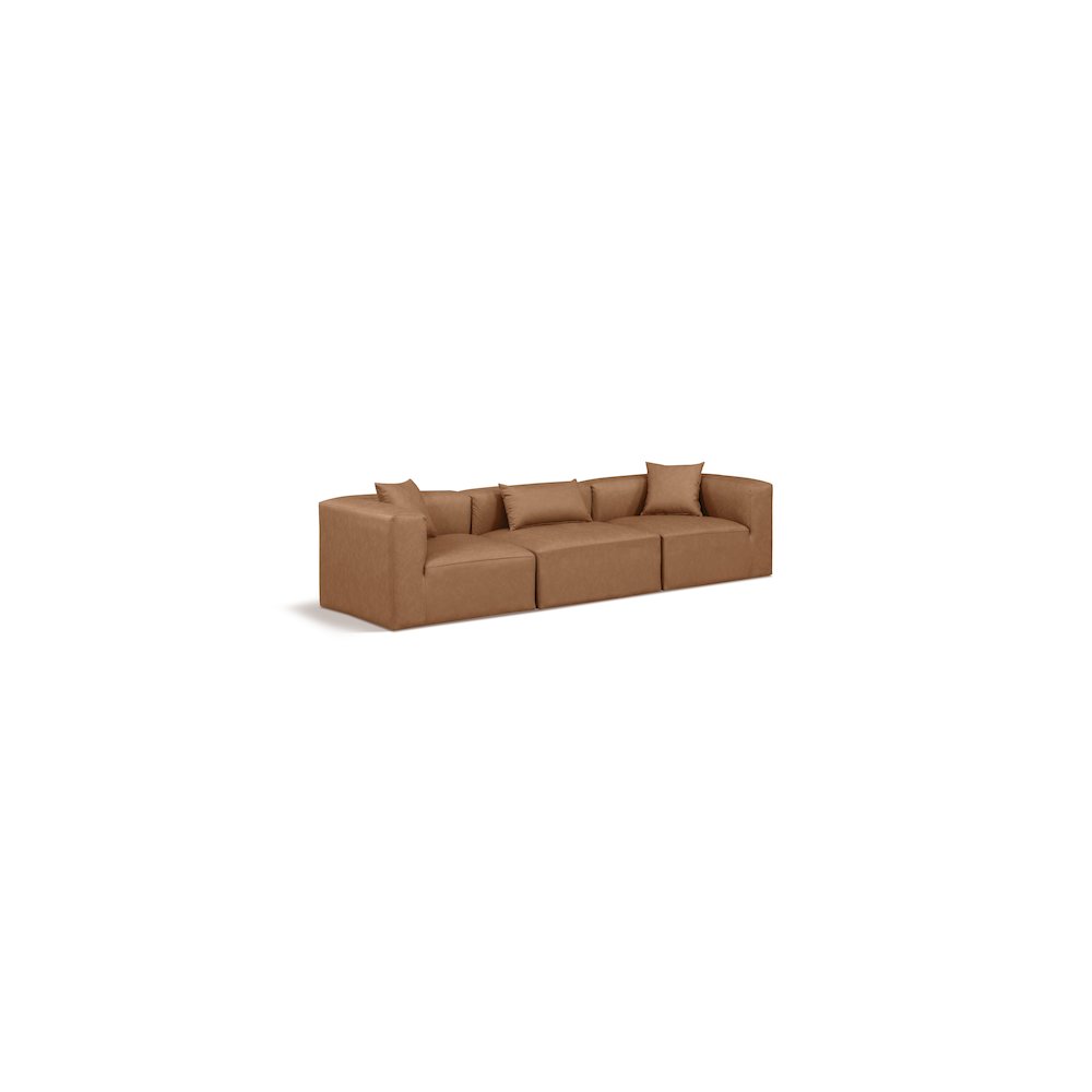 Cube Brown Vegan Leather Modular Sofa