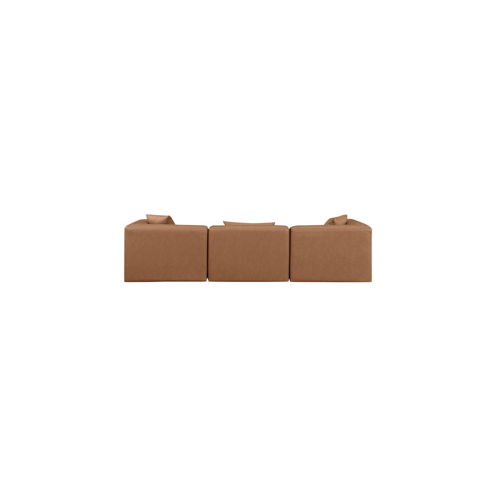 Cube Brown Vegan Leather Modular Sofa