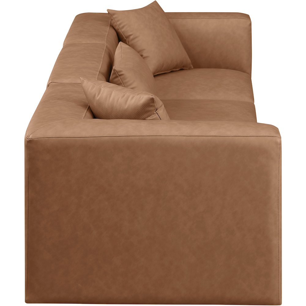 Cube Brown Vegan Leather Modular Sofa