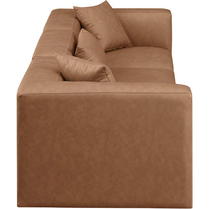 Cube Brown Vegan Leather Modular Sofa