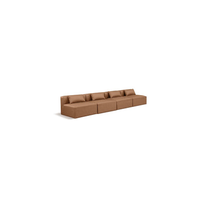 Cube Brown Vegan Leather Modular Sofa