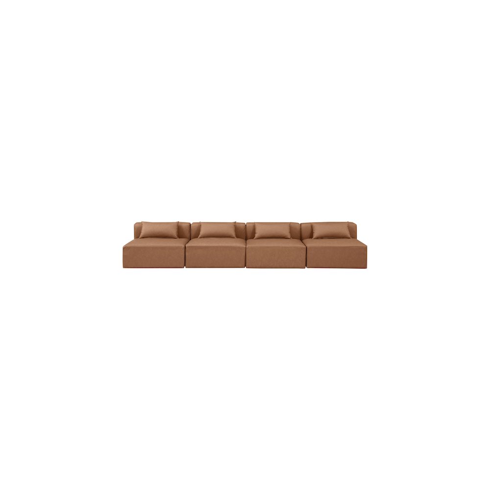 Cube Brown Vegan Leather Modular Sofa