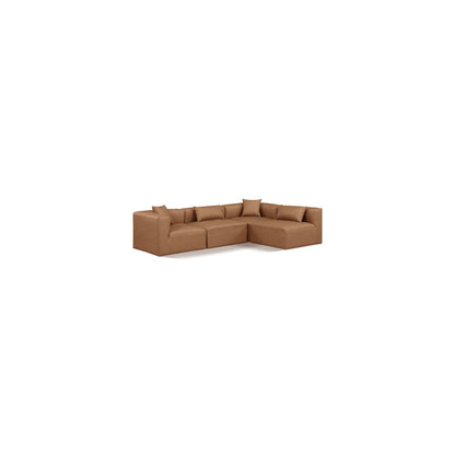 Cube Brown Vegan Leather Modular Sectional