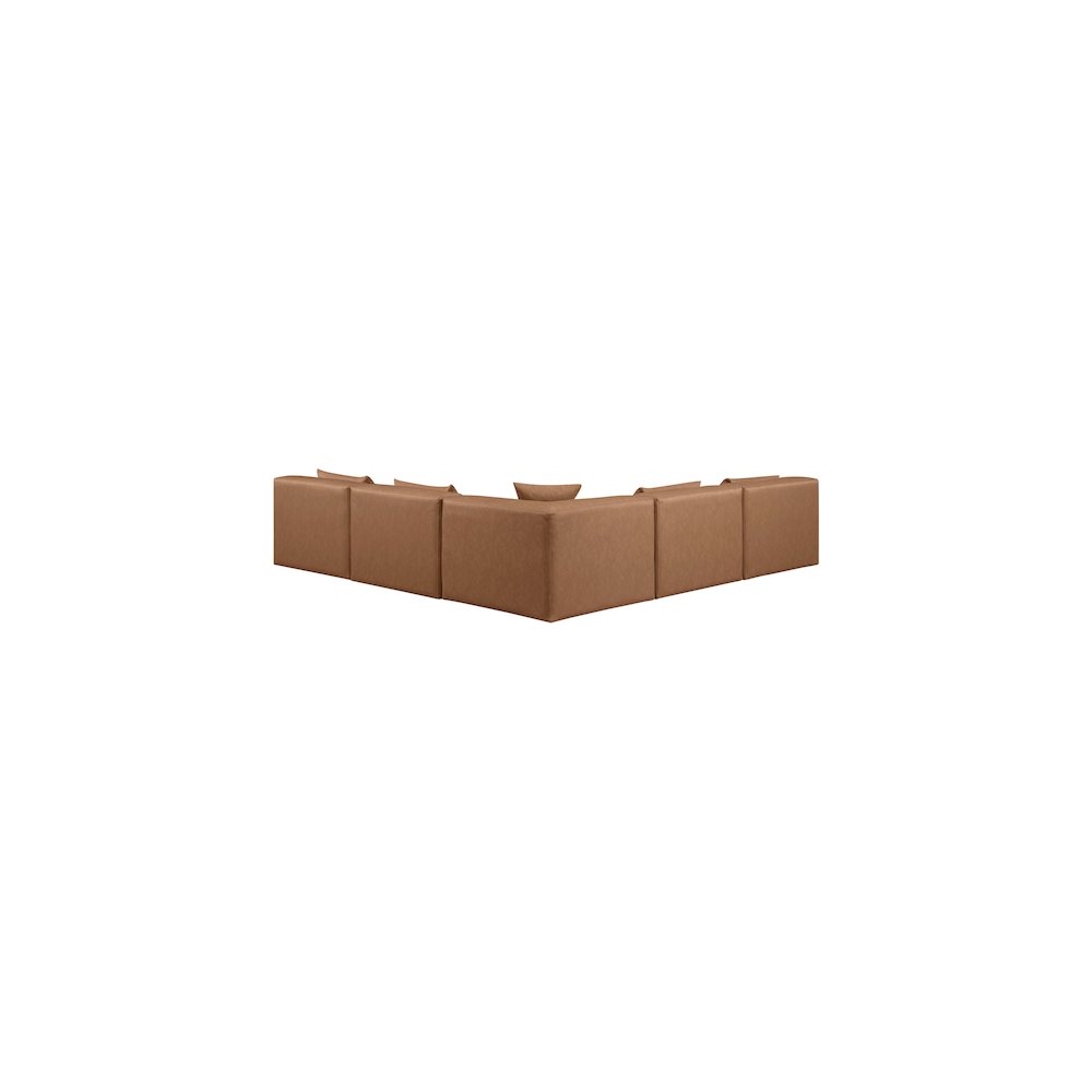Cube Brown Vegan Leather Modular Sectional