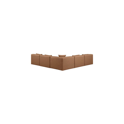 Cube Brown Vegan Leather Modular Sectional