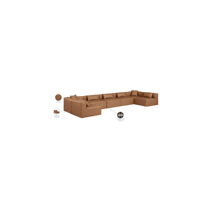 Cube Brown Vegan Leather Modular Sectional