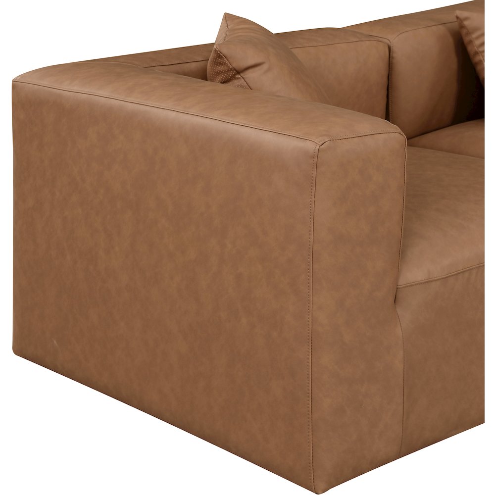 Cube Brown Vegan Leather Modular Sectional