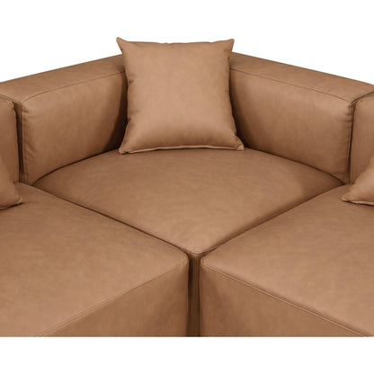 Cube Brown Vegan Leather Modular Sectional