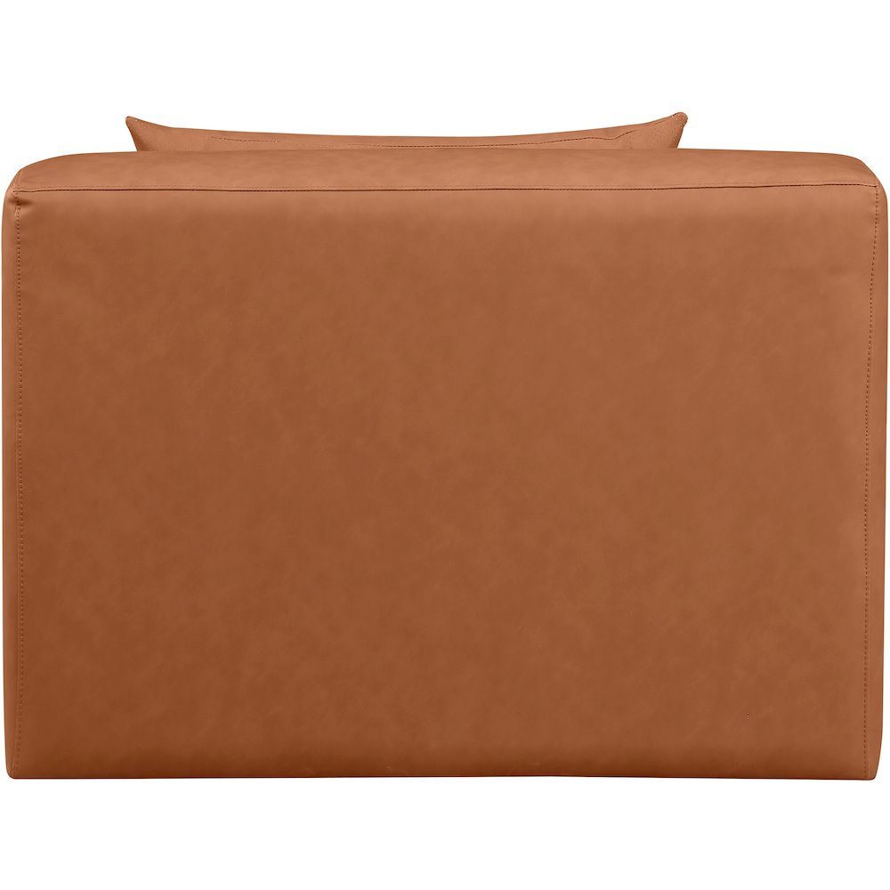 Cube Cognac Vegan Leather Armless Chair