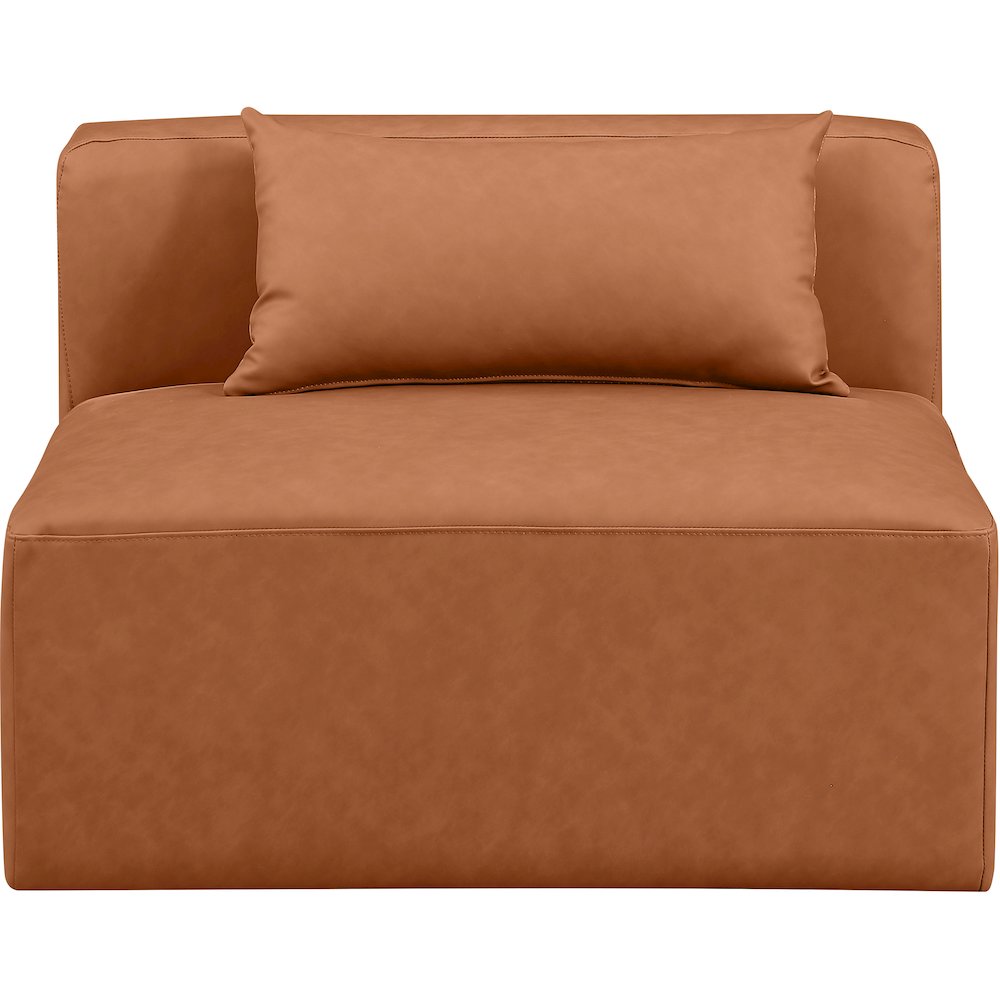 Cube Cognac Vegan Leather Armless Chair