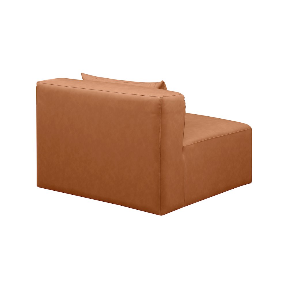 Cube Cognac Vegan Leather Armless Chair