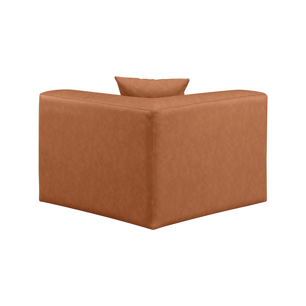 Cube Cognac Vegan Leather Corner Chair