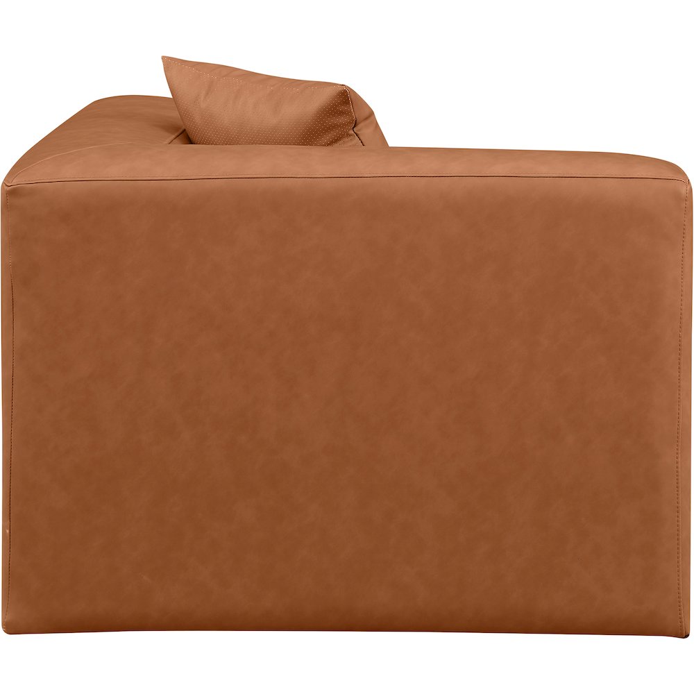 Cube Cognac Vegan Leather Corner Chair