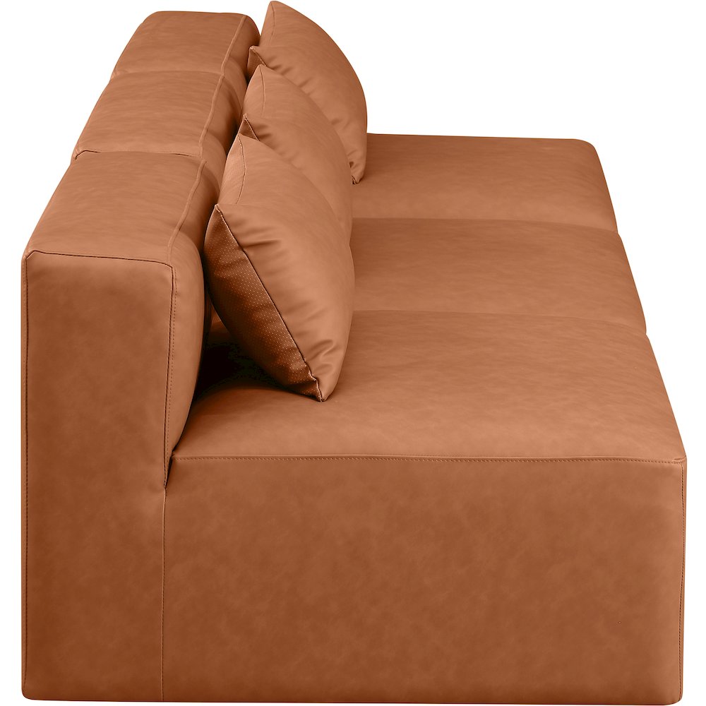 Cube Cognac Vegan Leather Modular Sofa