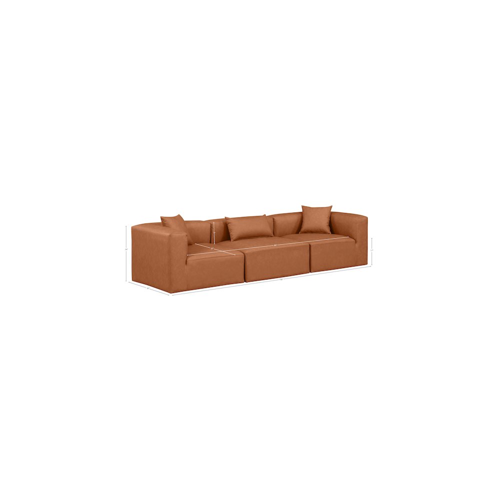 Cube Cognac Vegan Leather Modular Sofa