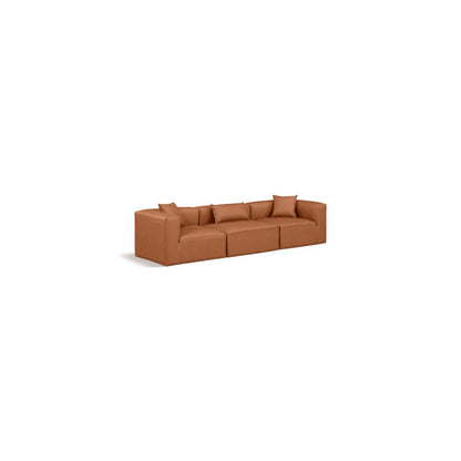 Cube Cognac Vegan Leather Modular Sofa