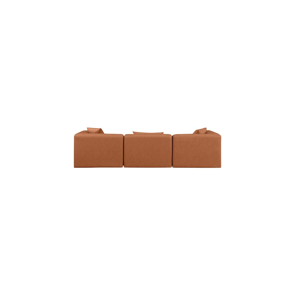Cube Cognac Vegan Leather Modular Sofa