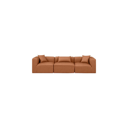 Cube Cognac Vegan Leather Modular Sofa