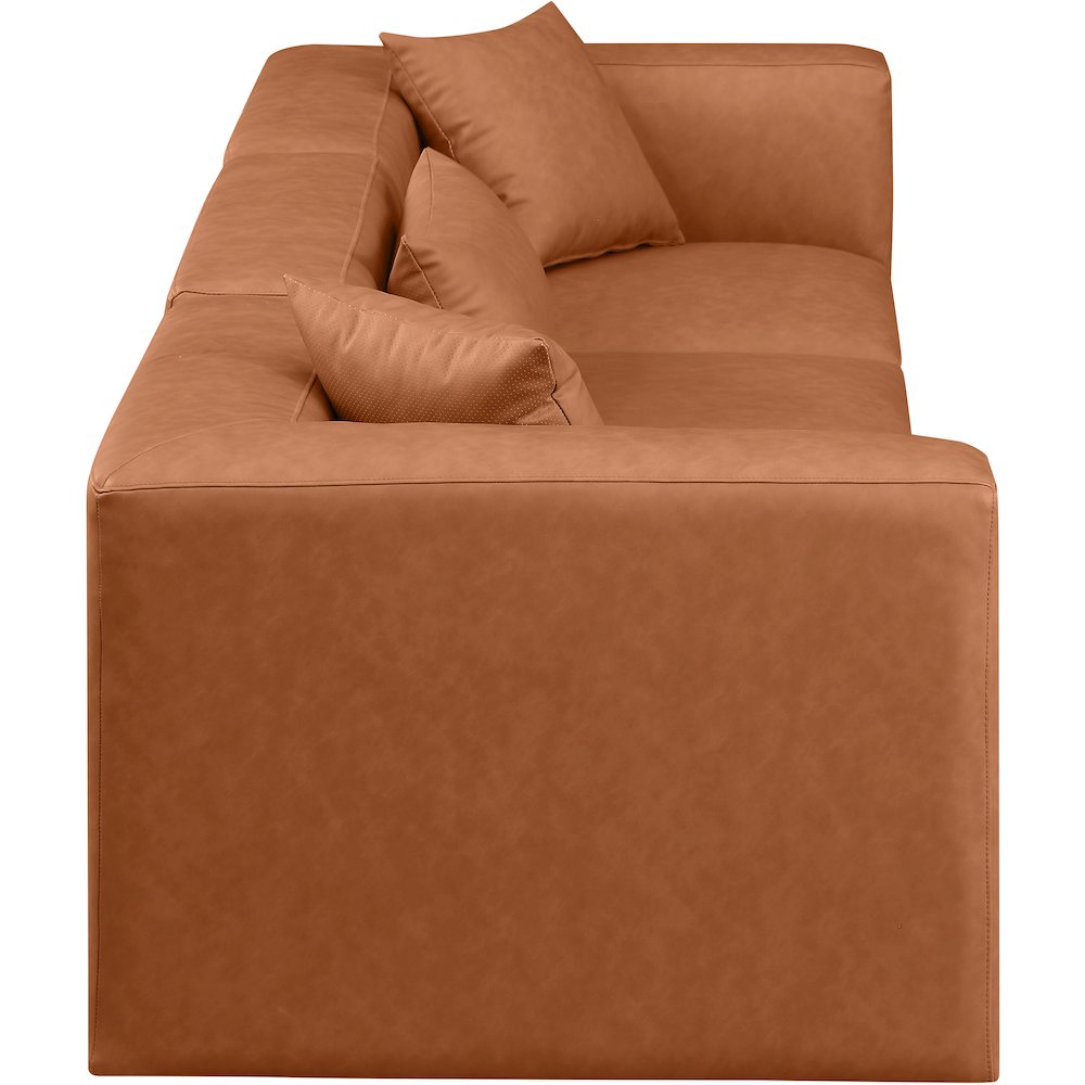 Cube Cognac Vegan Leather Modular Sofa