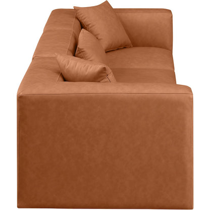 Cube Cognac Vegan Leather Modular Sofa