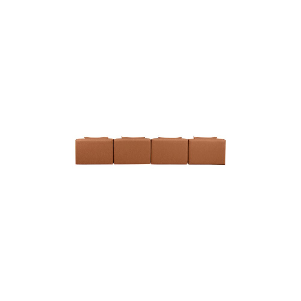 Cube Cognac Vegan Leather Modular Sofa