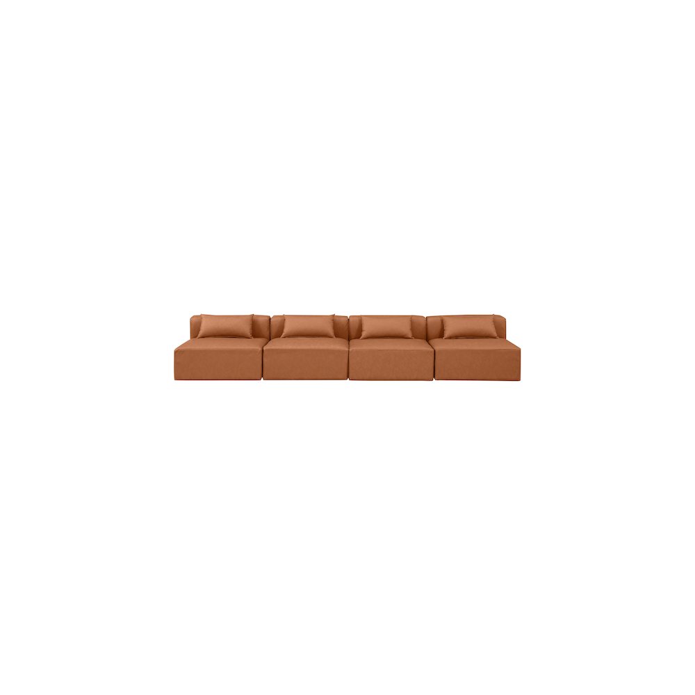 Cube Cognac Vegan Leather Modular Sofa