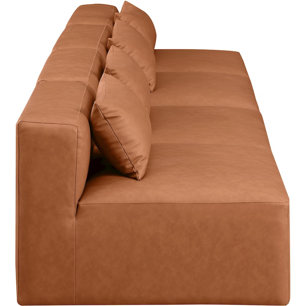 Cube Cognac Vegan Leather Modular Sofa