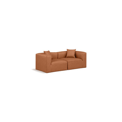 Cube Cognac Vegan Leather Modular Sofa